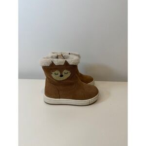 Geox B Trottola Baby Girl Ankle Boot in Suede w/ faux-fur and fox design 4.5